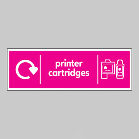 Printer cartridges - WRAP Recycling sign