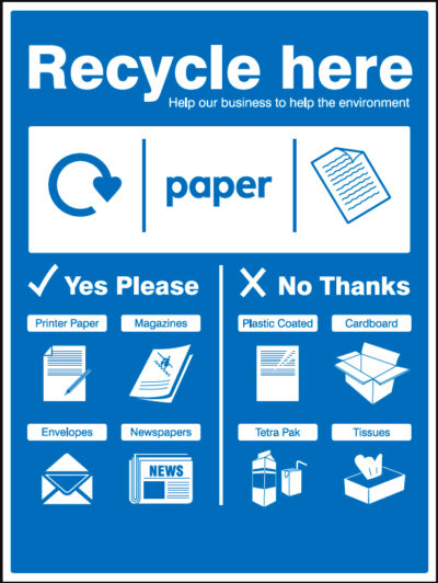 Paper - WRAP Recycle here sign