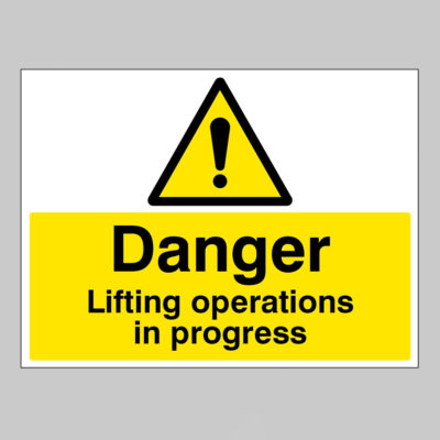 Danger Lifting operations in progress