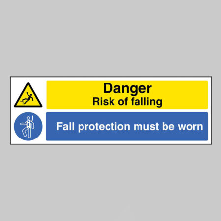Danger Risk of falling Fall protection must be worn