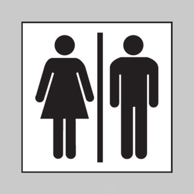 EasiFIX projecting sign 150x200mm face size - Toilets