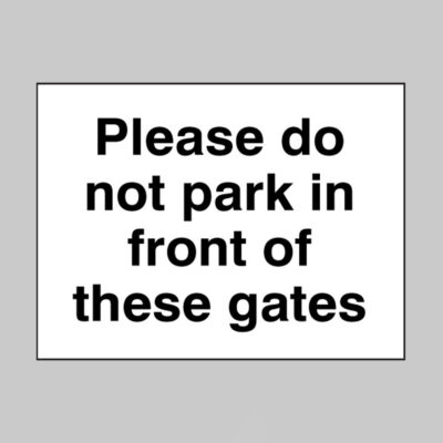 Please do not park in front of these gates