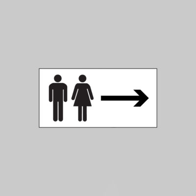 Man and ladies symbol with arrow right