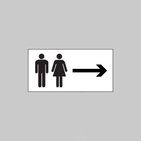 Man and ladies symbol with arrow right