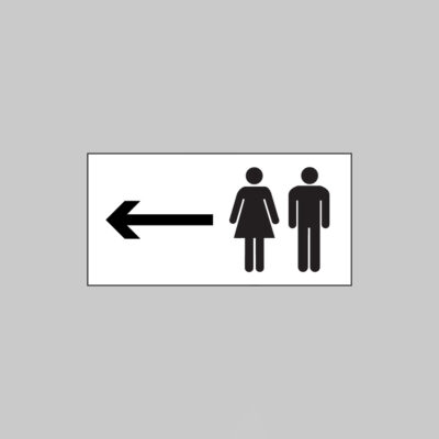 Man and ladies symbol with arrow left