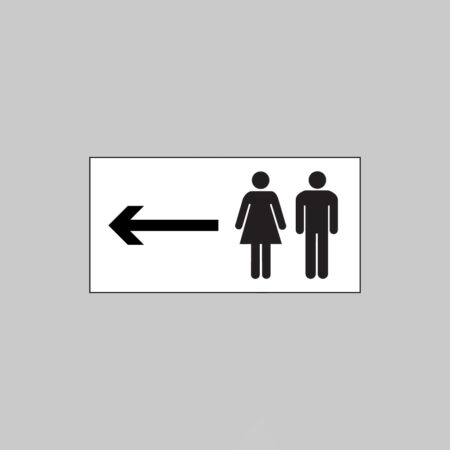 Man and ladies symbol with arrow left