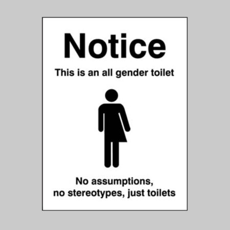 Notice this is an all gender toilet…