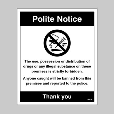 Drugs The use, possession or distribution of drugs is strictly prohibited