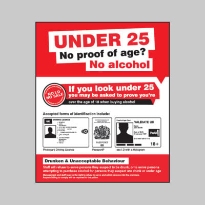No proof of age No alcohol