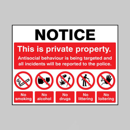Notice This is private property Antisocial behaviour is being targeted