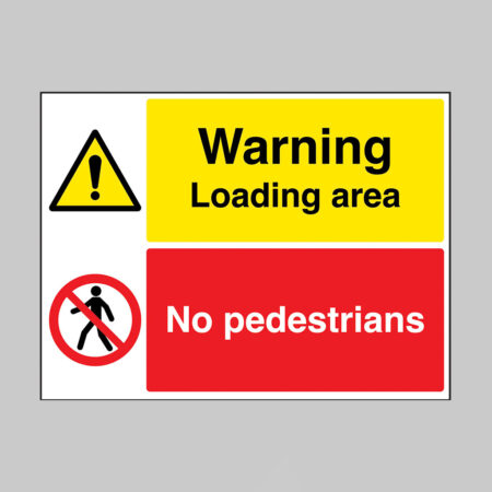 Warning Loading area, No pedestrians (self adhesive vinyl safety label)
