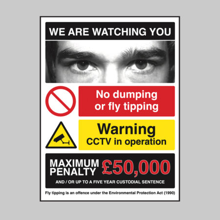 We are watching you No dumping or fly tipping CCTV in operation