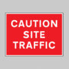 Caution site traffic, 600x450mm Re-Flex Sign (3mm reflective polypropylene)