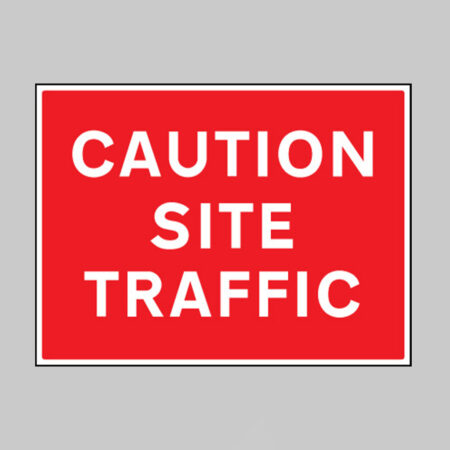 Caution site traffic, 600x450mm Re-Flex Sign (3mm reflective polypropylene)