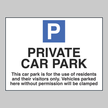 Private car park/residents/visitors only