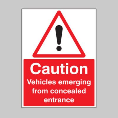 Caution vehicles emerging from concealed entrance