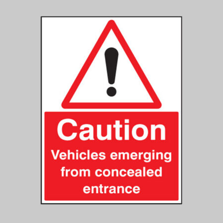 Caution vehicles emerging from concealed entrance