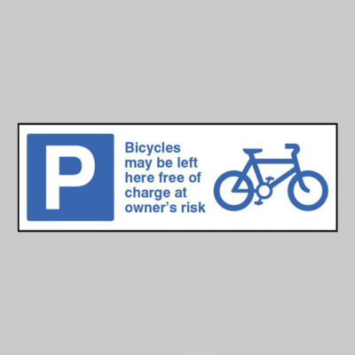 Bicycles may be left here free of charge at owners risk