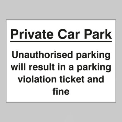 Private car park unauthorised parking may result in a ticket
