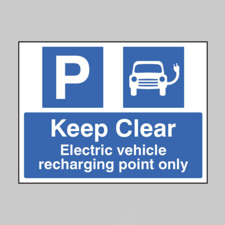 Keep clear Electric vehicle recharging point only