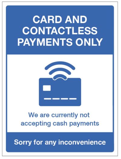 Card and  contactless payments only