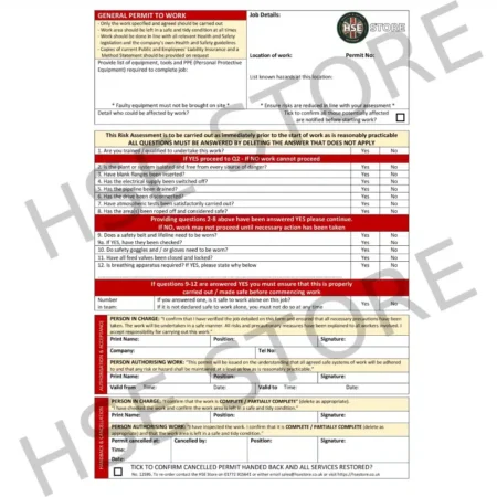 Permit To Work - General - Pad of 50